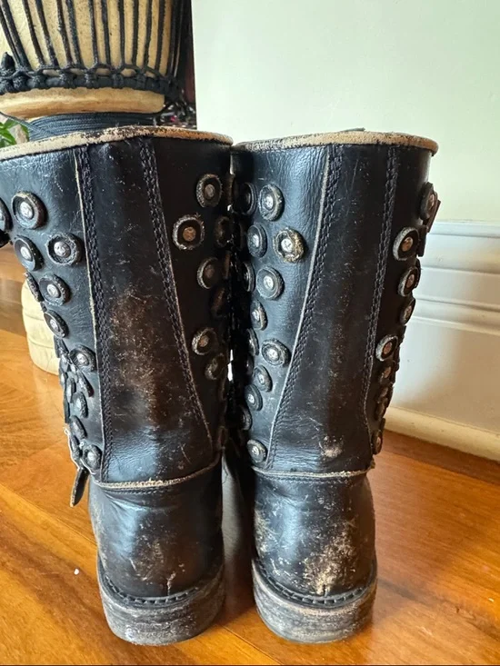 Frye Boots. Studded Black Leather Mid-Calf style. - Picture 4 of 7